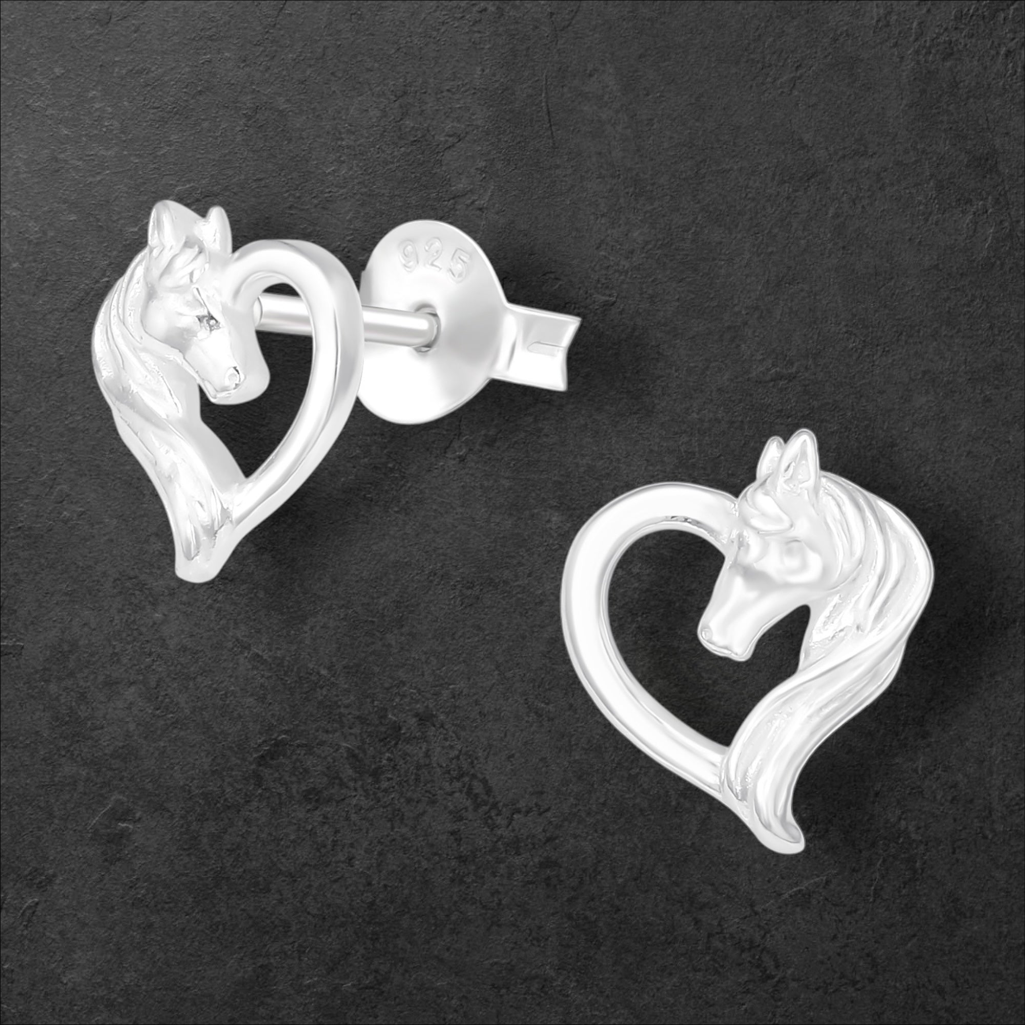 Horse in Heart Earrings