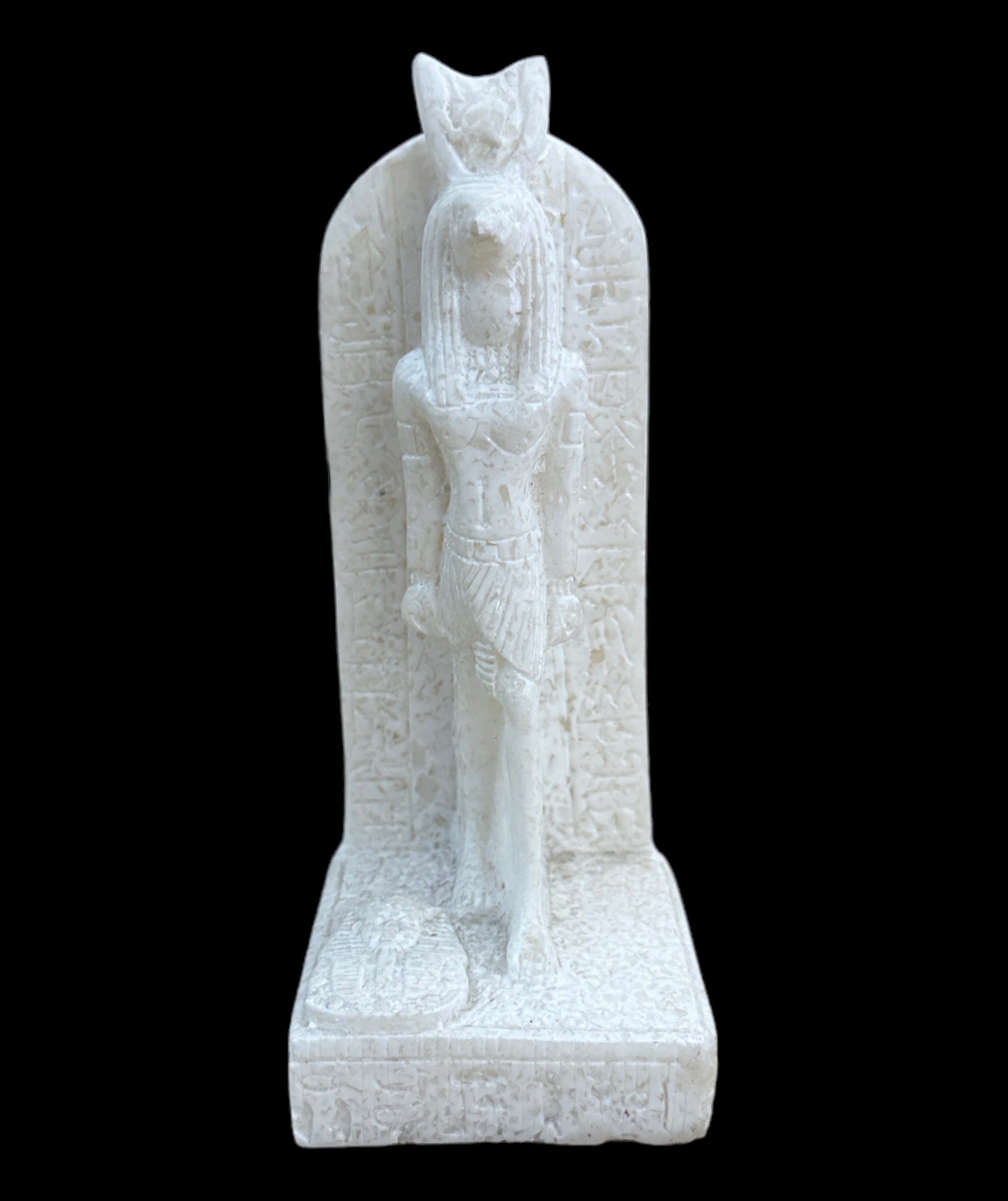 Thoth with Hieroglyphic Stela Alabaster Statue