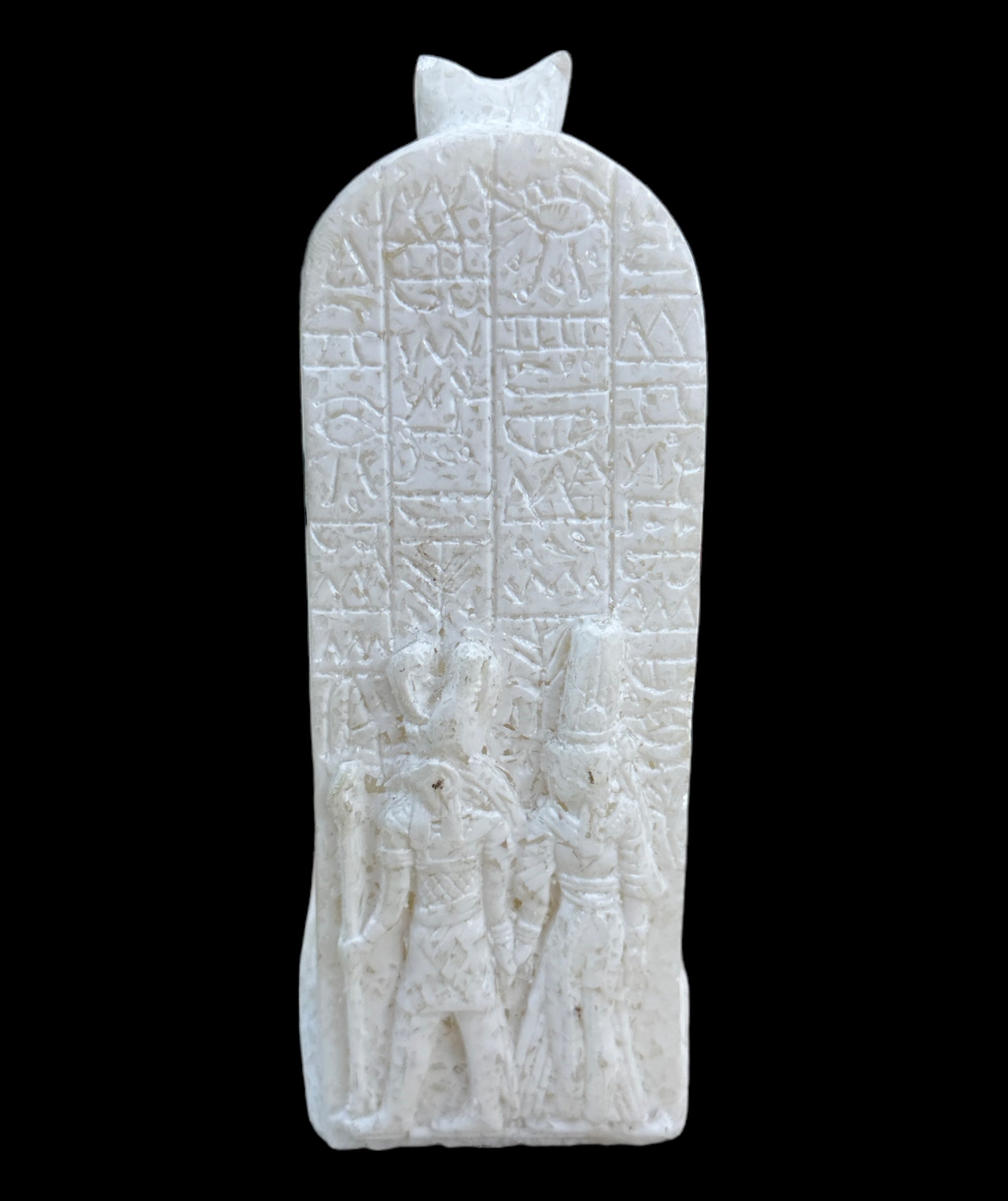 Thoth with Hieroglyphic Stela Alabaster Statue