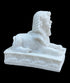Alabaster Sphinx with Pyramid Statue - Made in Egypt