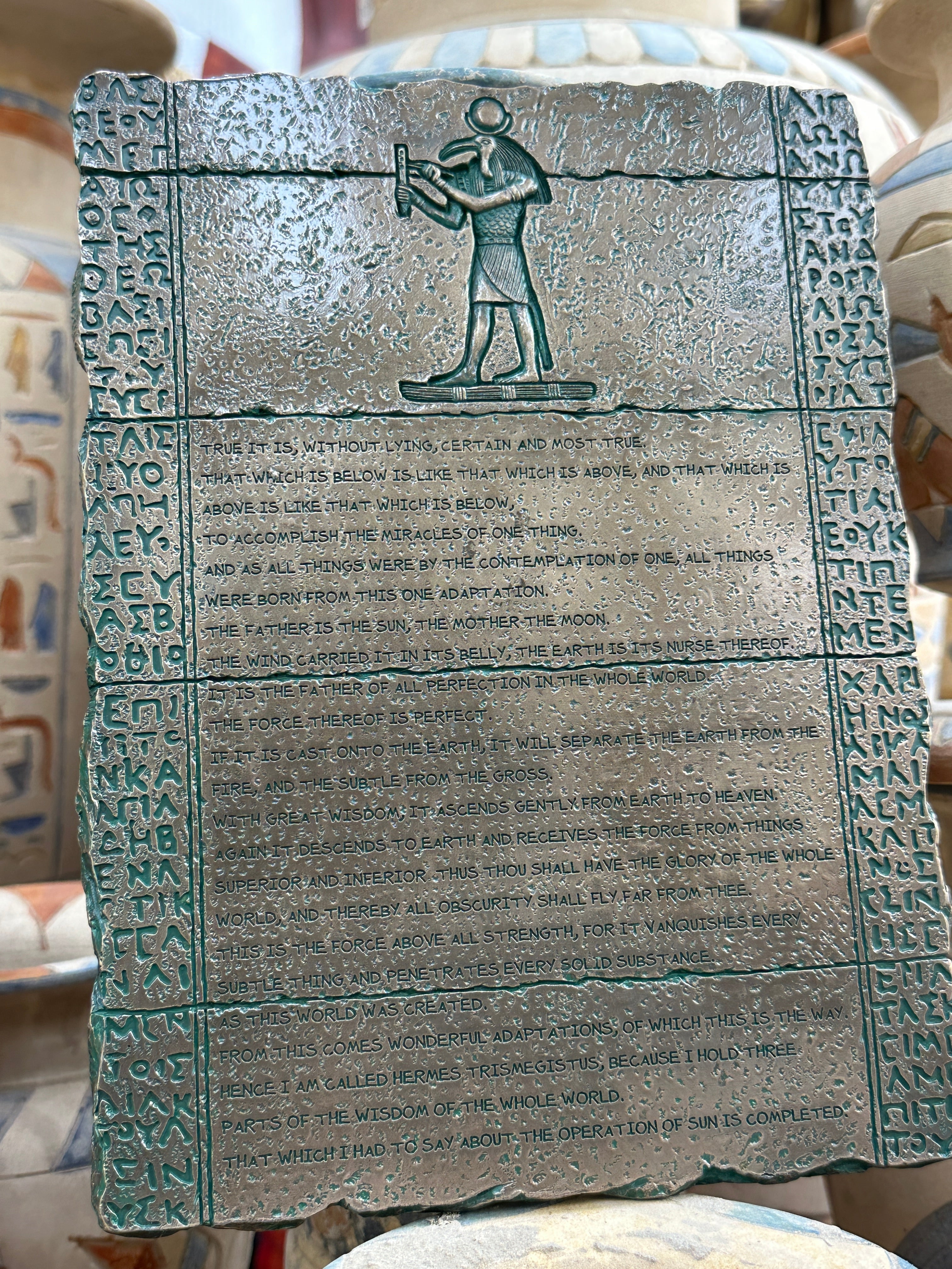 The Emerald Tablet of Thoth Plaque