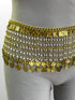 Egyptian Brass Coin Belt with White Beads