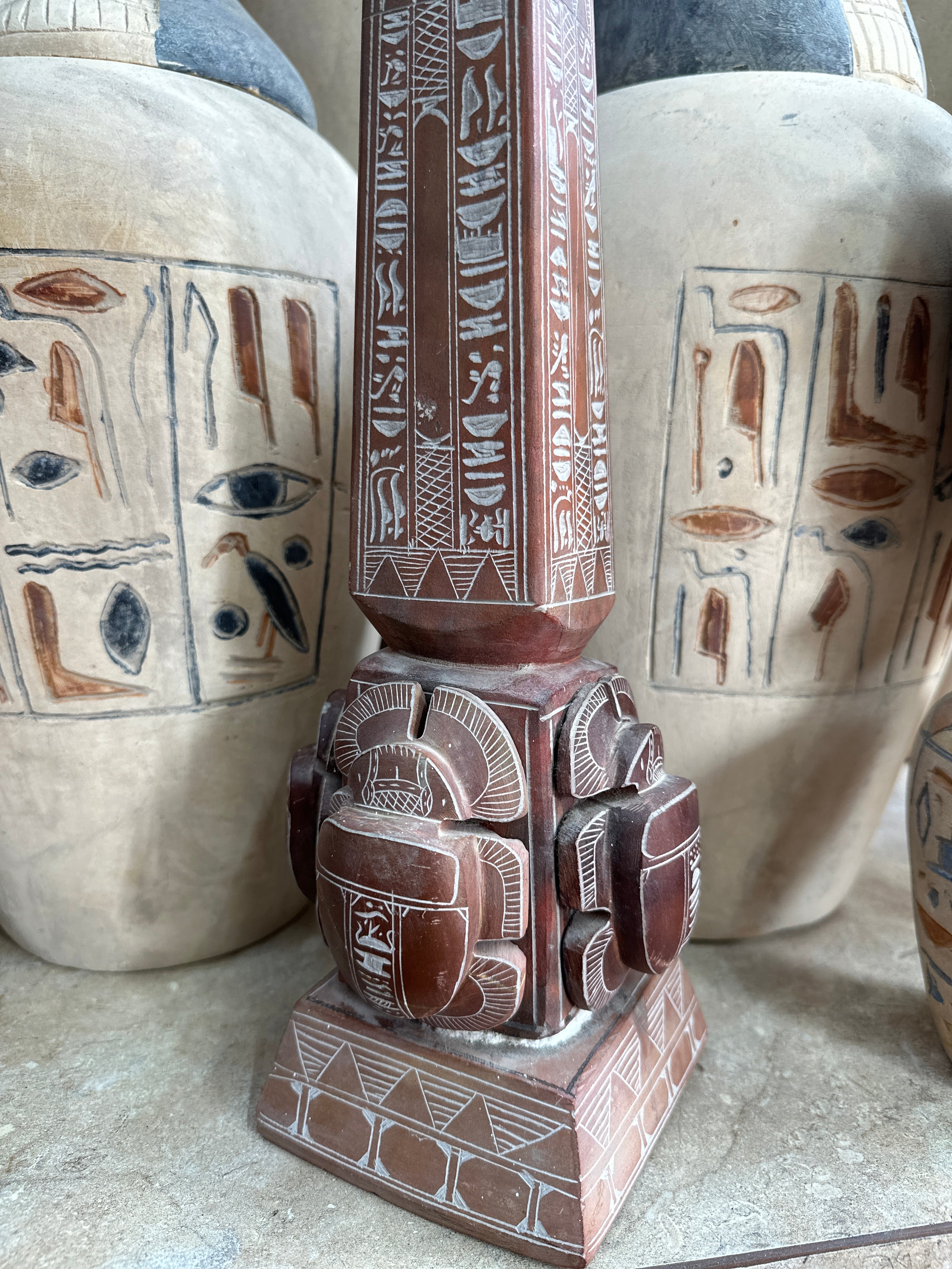 Red Basalt Scarab Obelisk