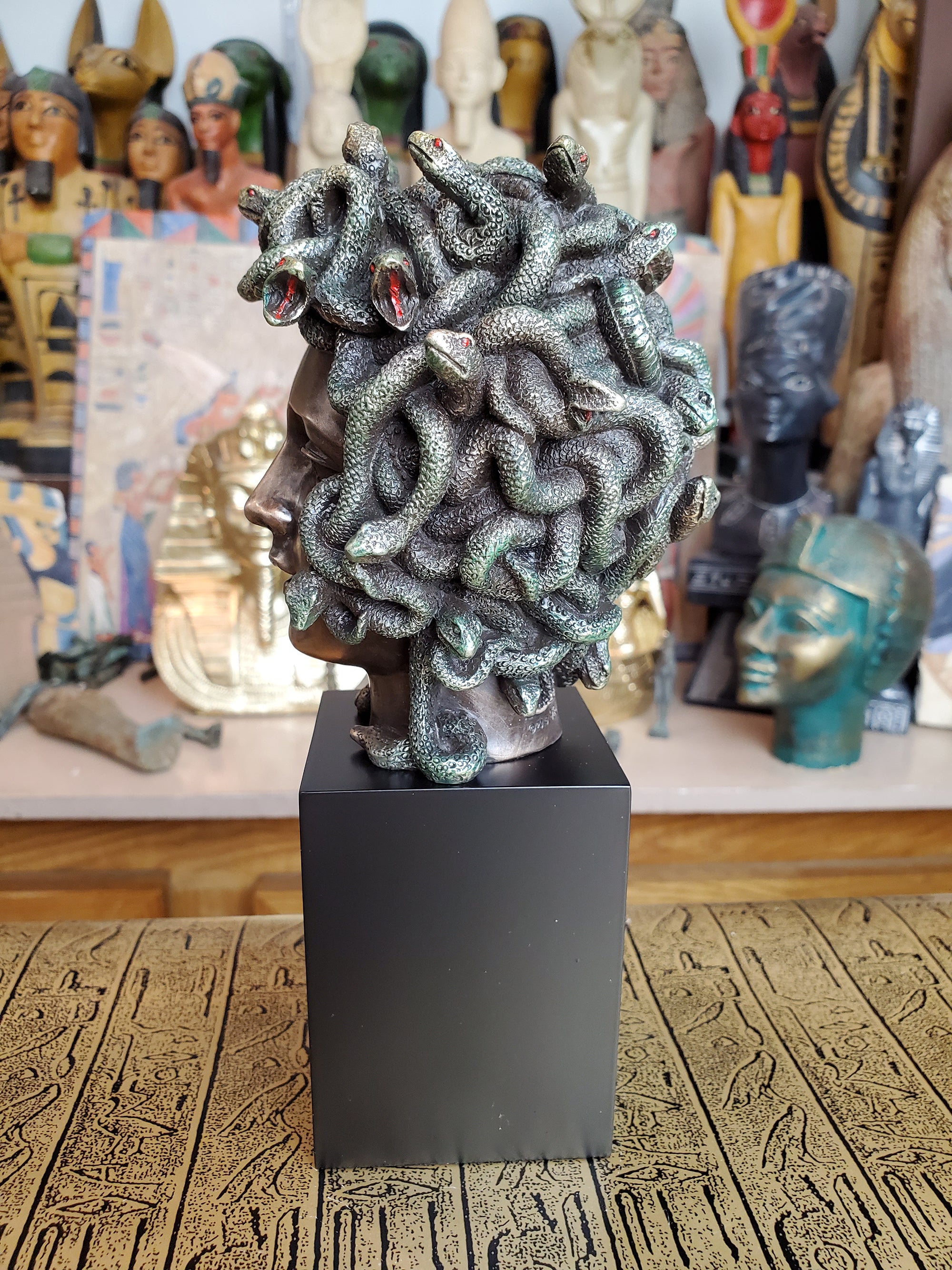 Medusa Bust on Plinth Statue