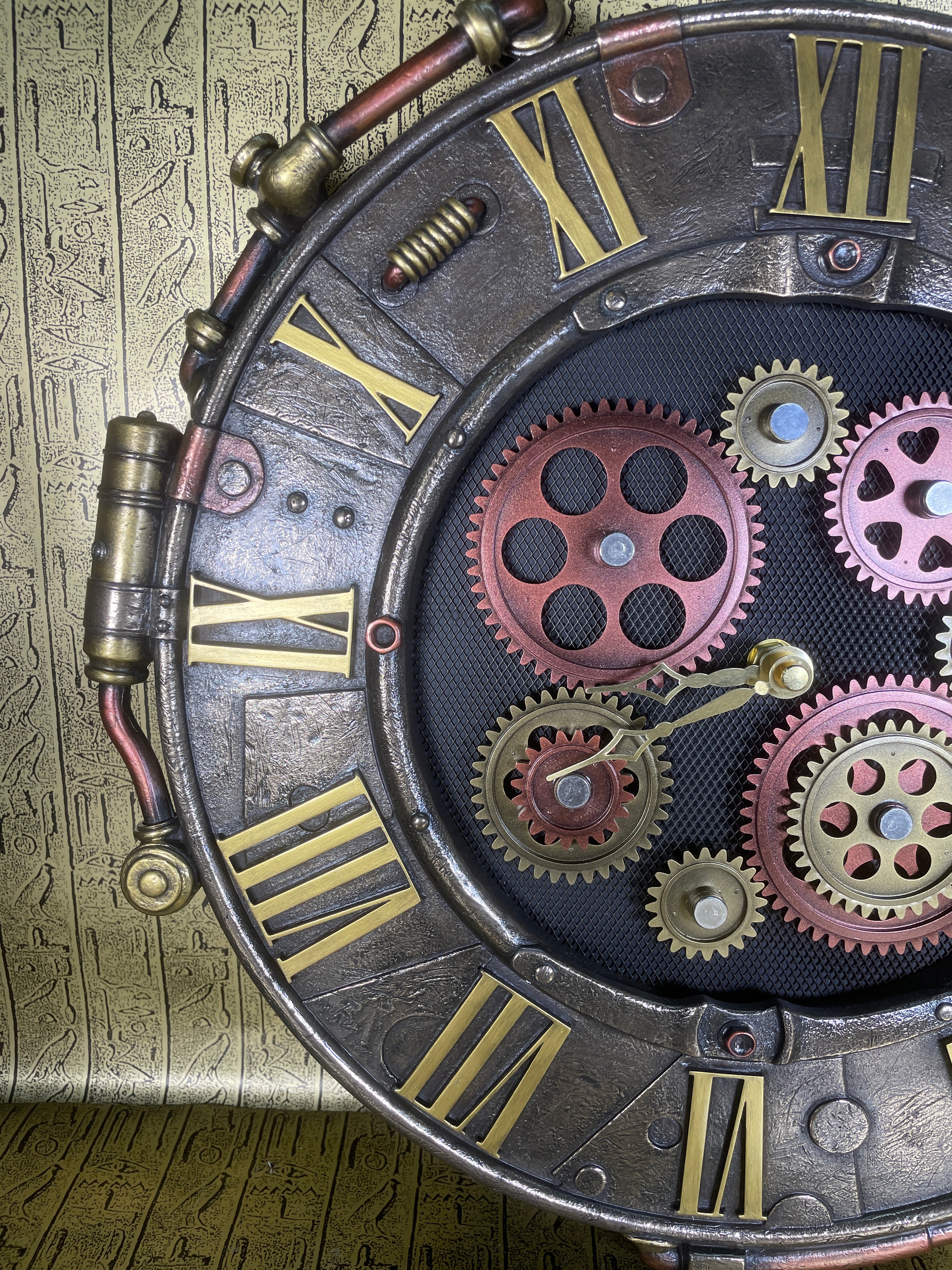 Steampunk Rivet Wall Clock