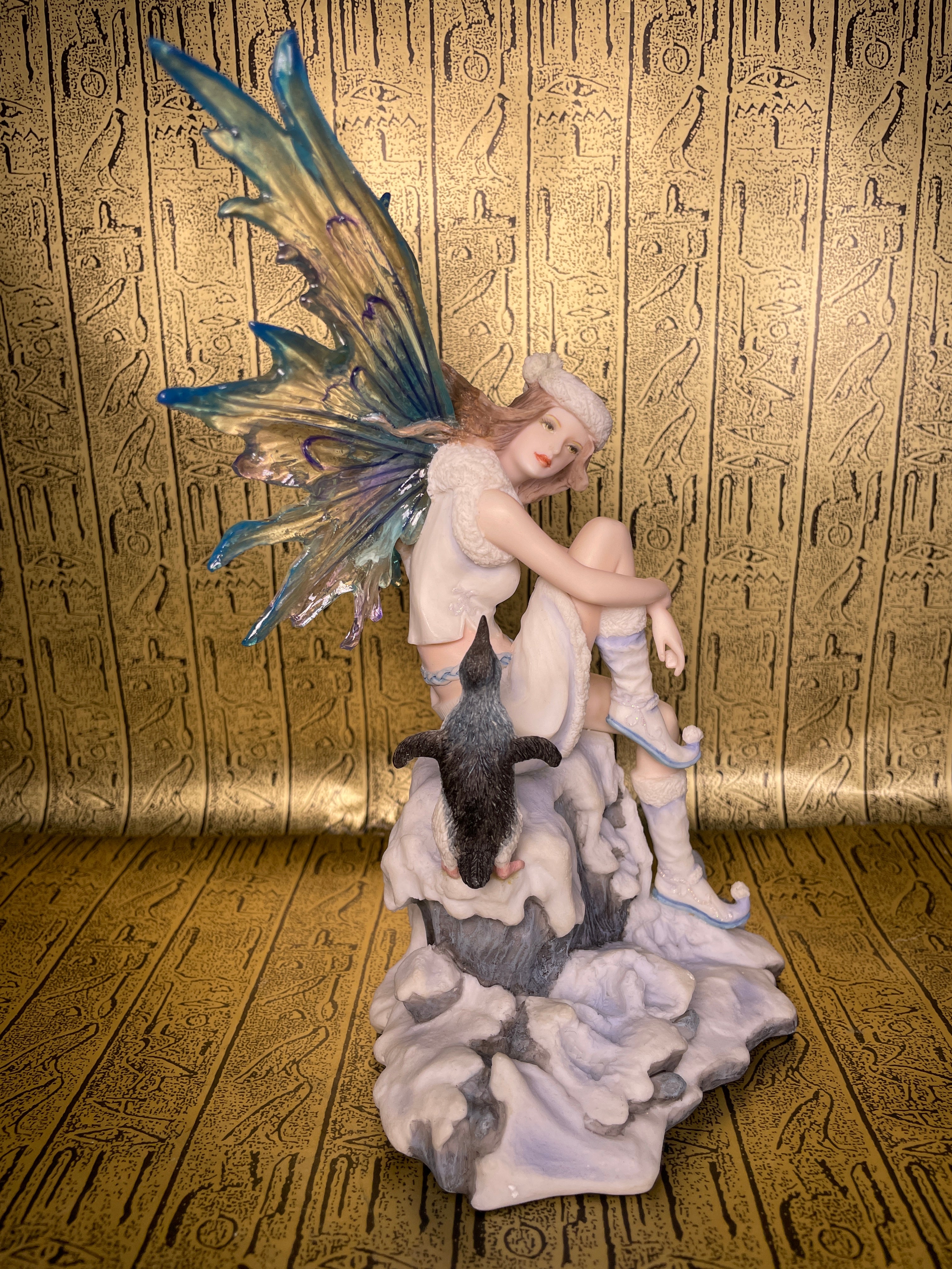 Snow Fairy with Penguin Statue