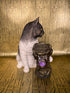 Cat with Sand Timer Statue