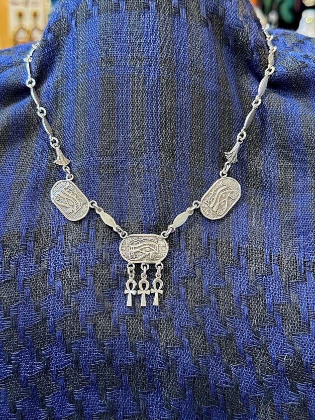 Egyptian Eye of Ra & Ankh Necklace
