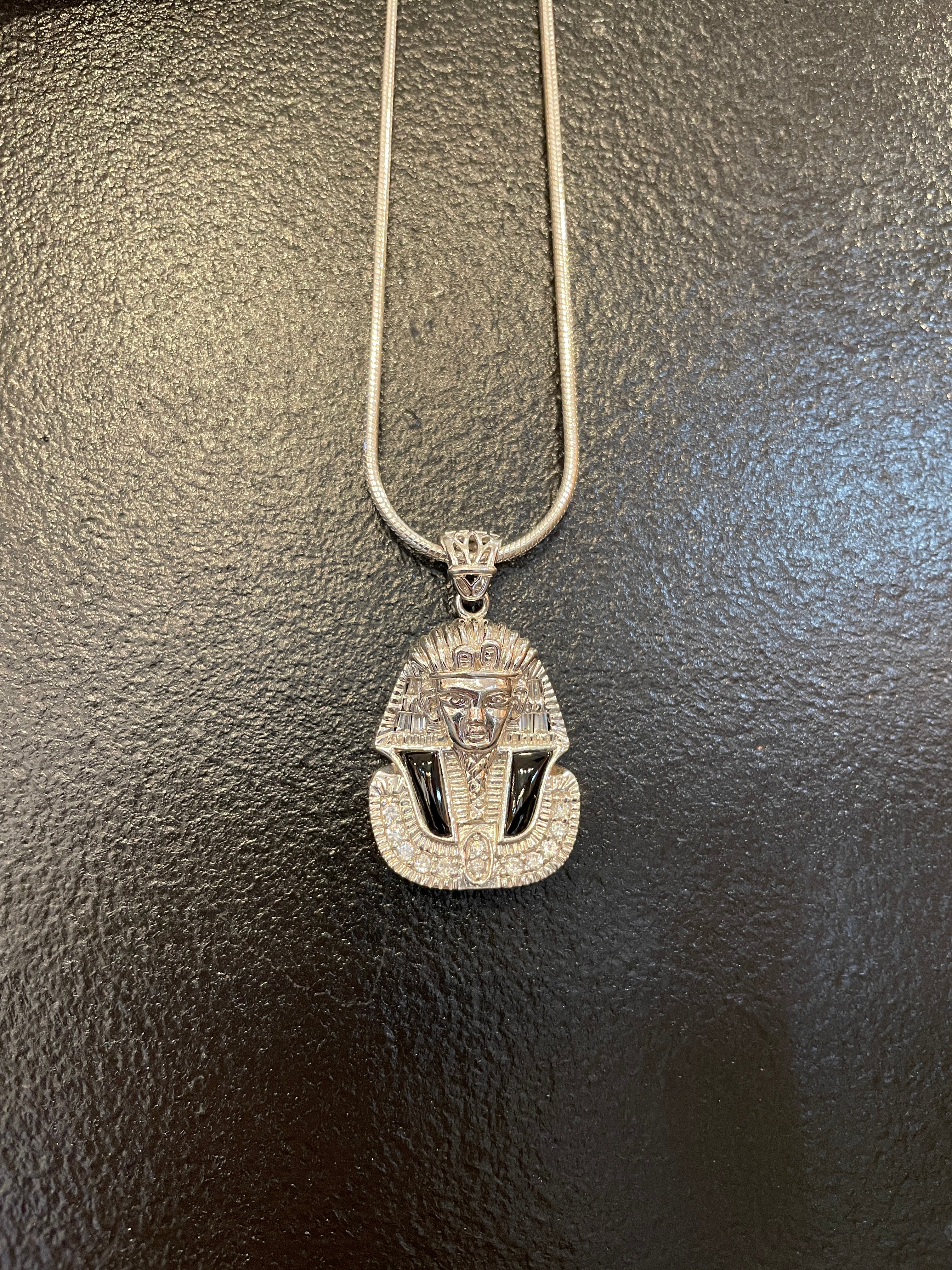 King Tut Pendant with Inlay & CZ