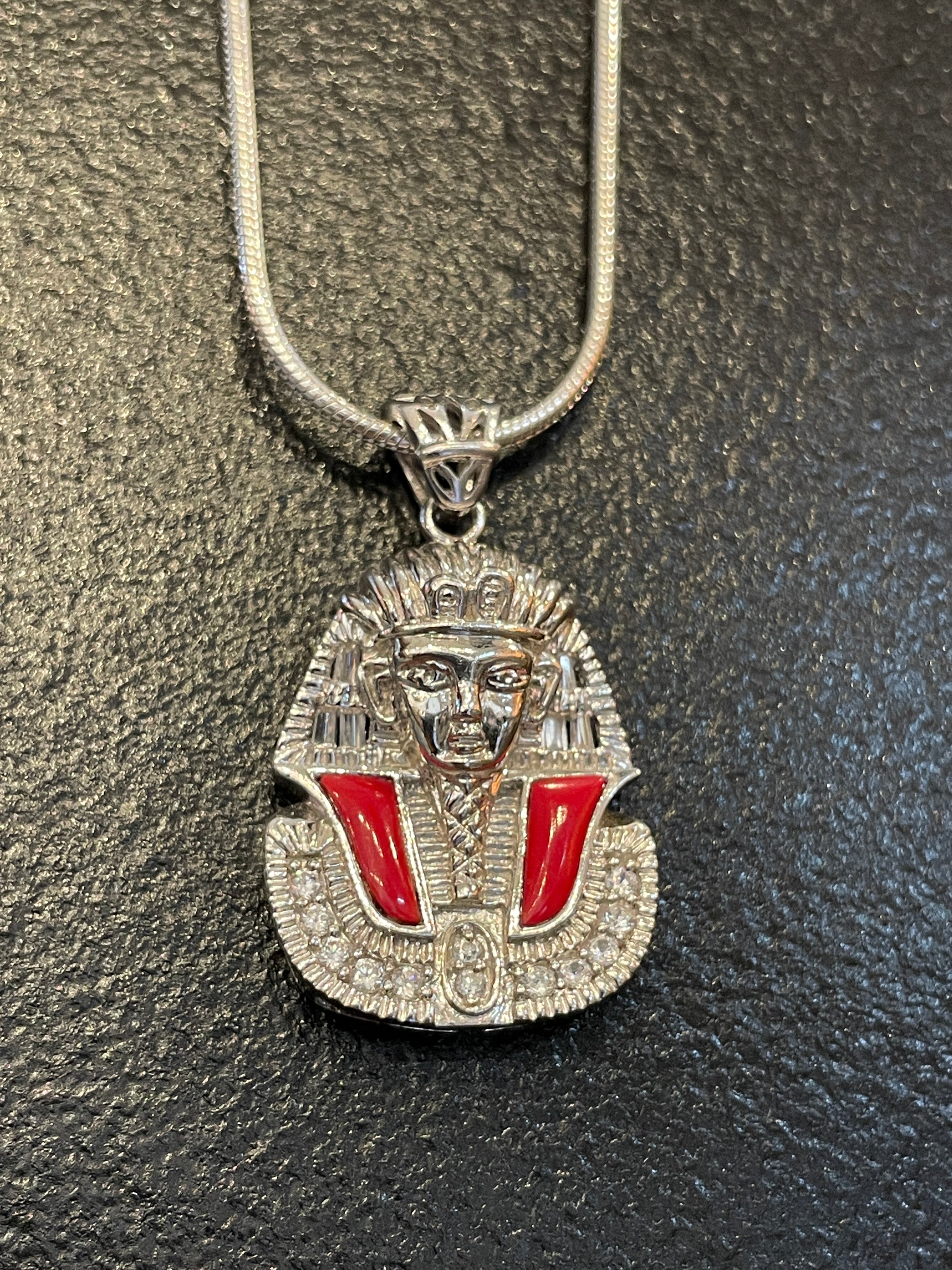 King Tut Pendant with Inlay & CZ
