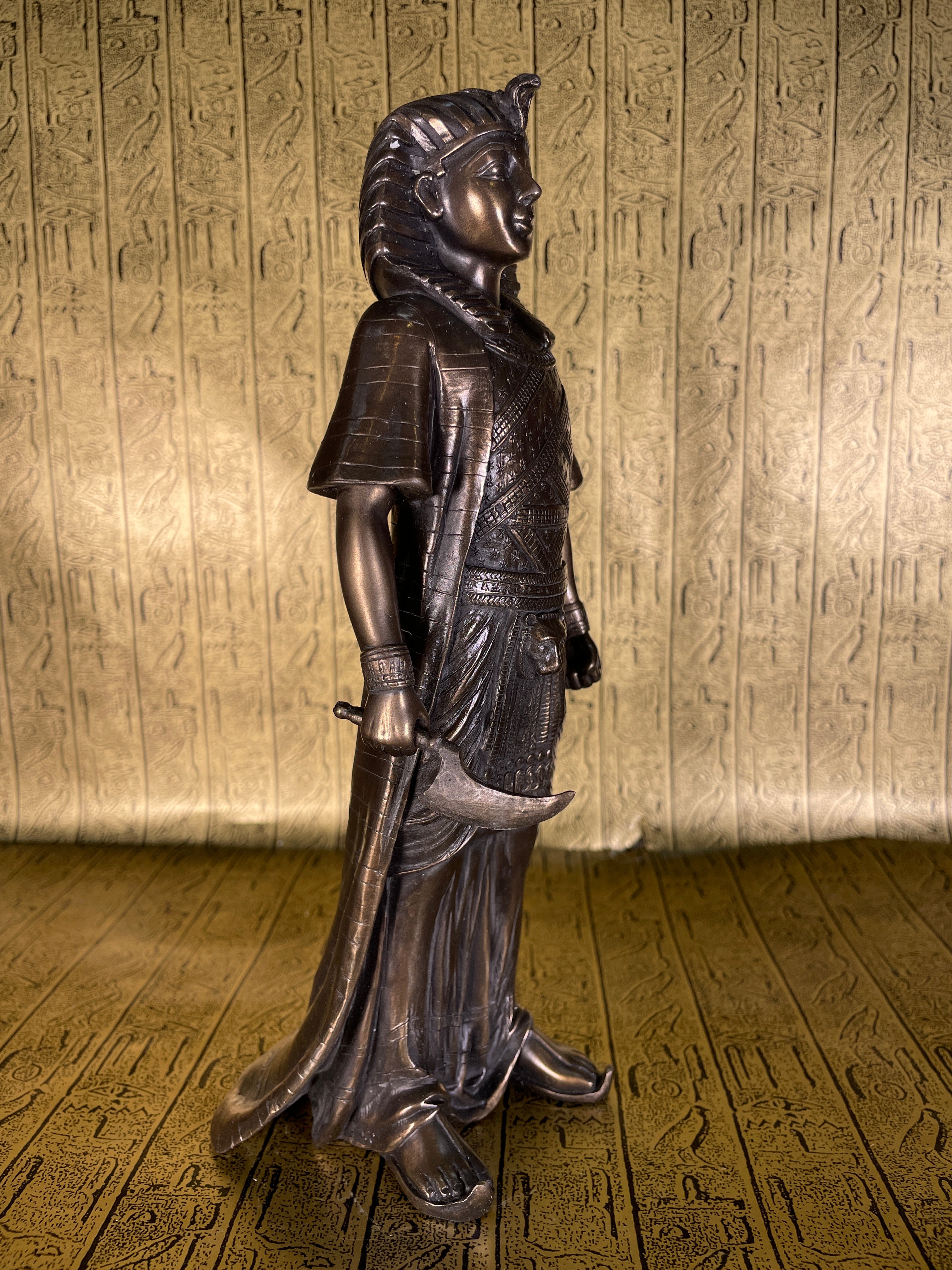 Pharaoh Holding Dagger Statue