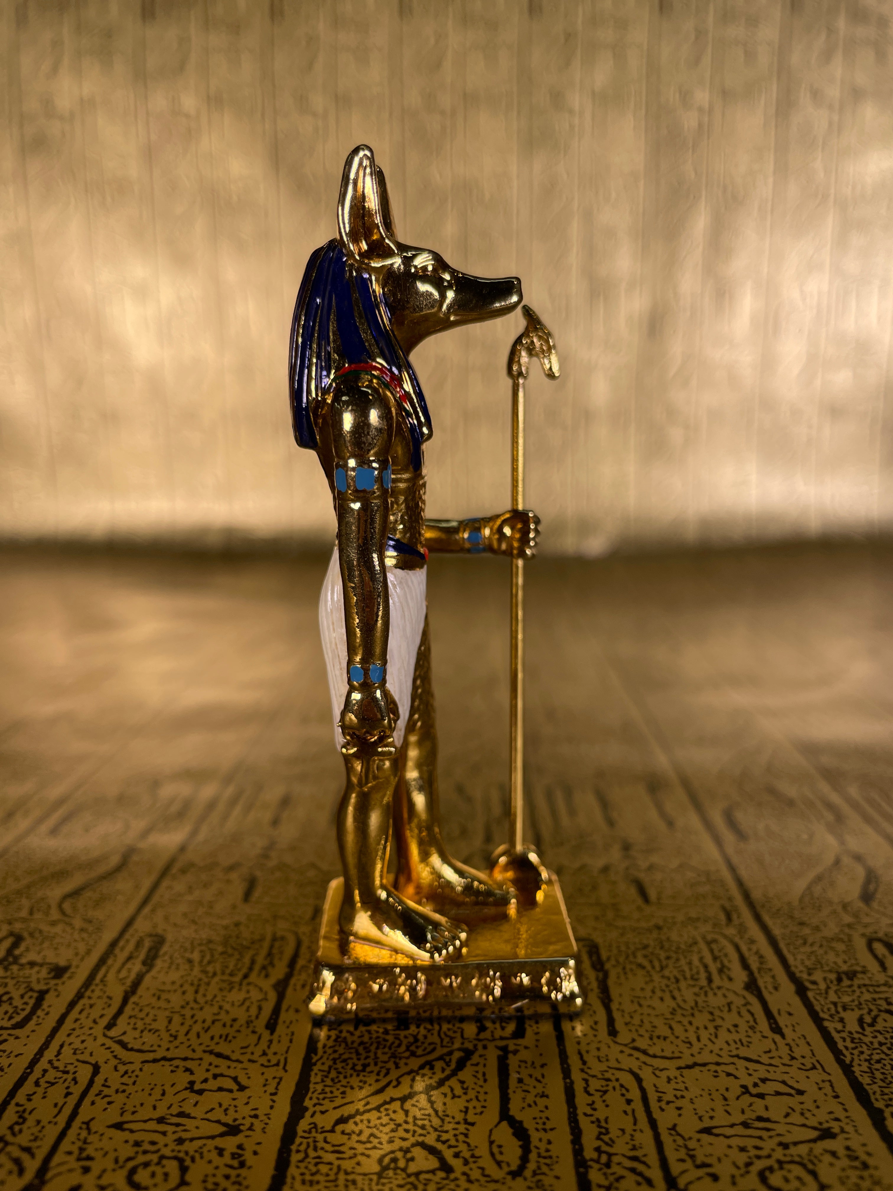 Gold Anubis Mini Statue - Pewter