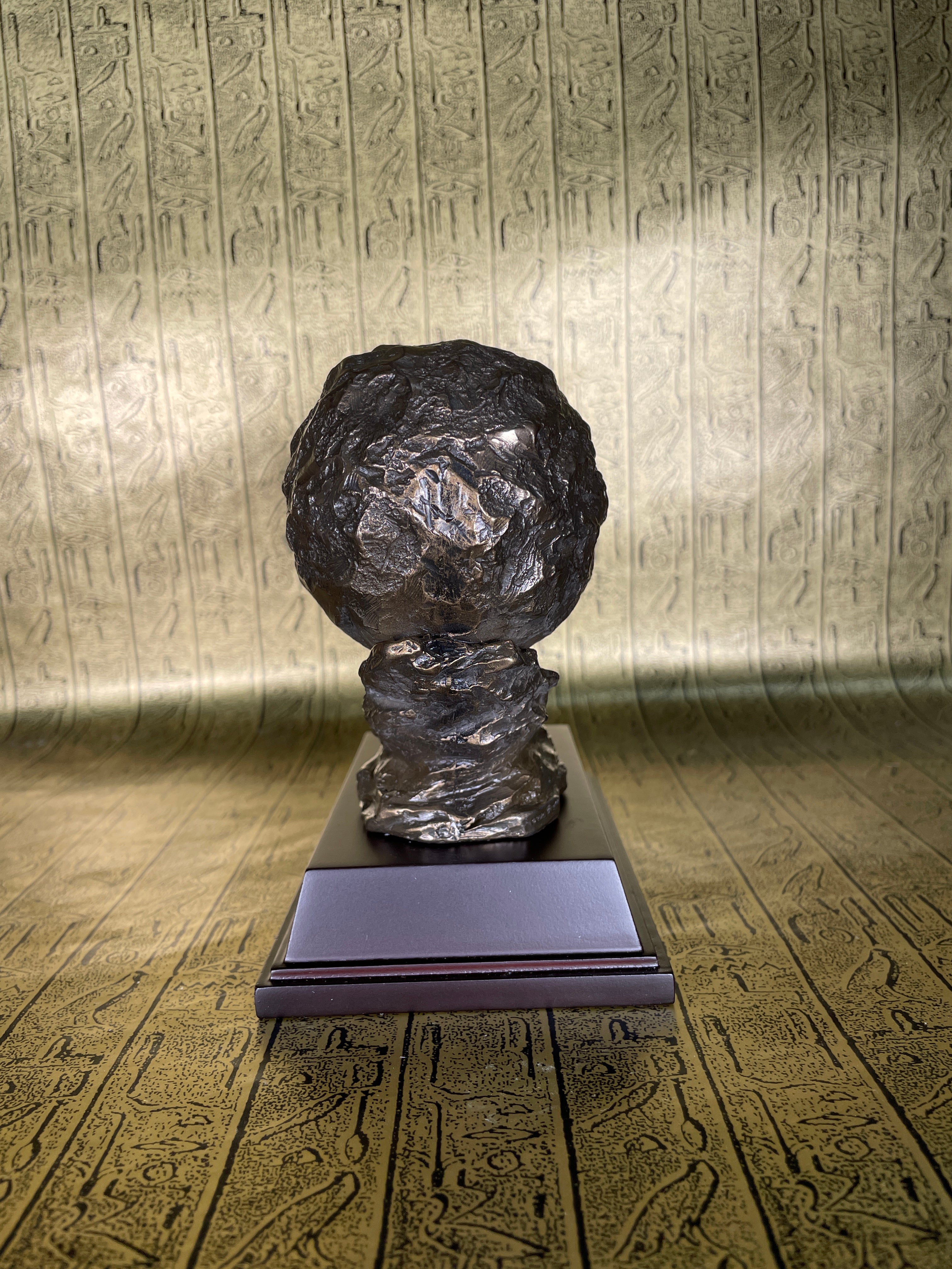 Sisyphus Pushing the Boulder Wooden Base