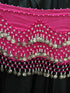 Egyptian Style Belly Dance Hip Scarf - Fuchsia Chiffon Coin Belt for Belly Dancing