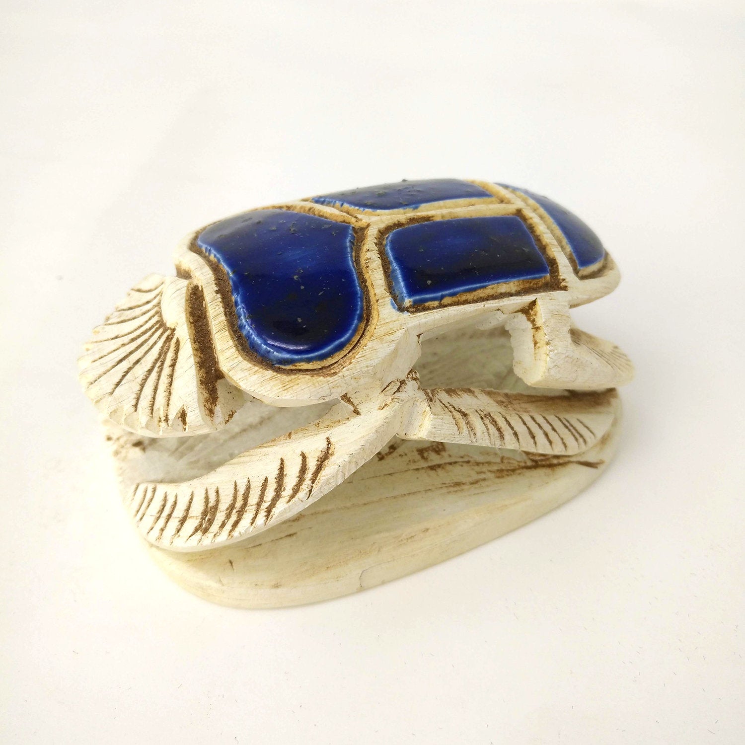 Hand-Carved Scarab Beetle - Made in Egypt