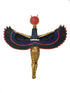 Egyptian Goddess Isis Wall Hanging - Hand-Painted Ancient Egyptian Goddess Isis With Wings Outstretched Wall Plaque - 12 inches / 30cm