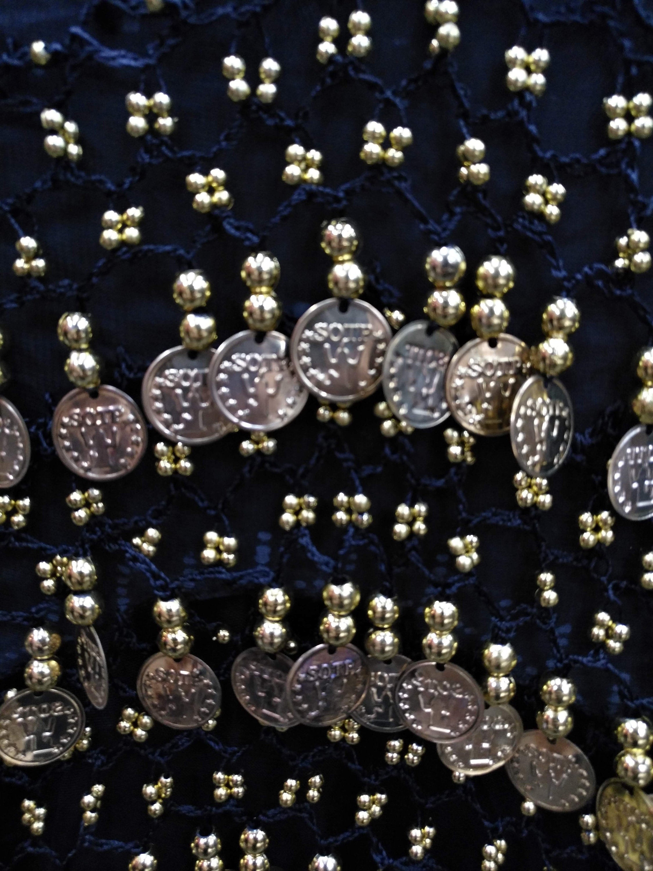 Egyptian Style Belly Dance Hip Scarf - Black Chiffon Coin Belt for Belly Dancing - Perfect for Beginning Belly Dancing!