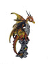 Gold Dragon Protecting Jewel On Perch Statue