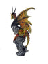 Gold Dragon Protecting Jewel On Perch Statue